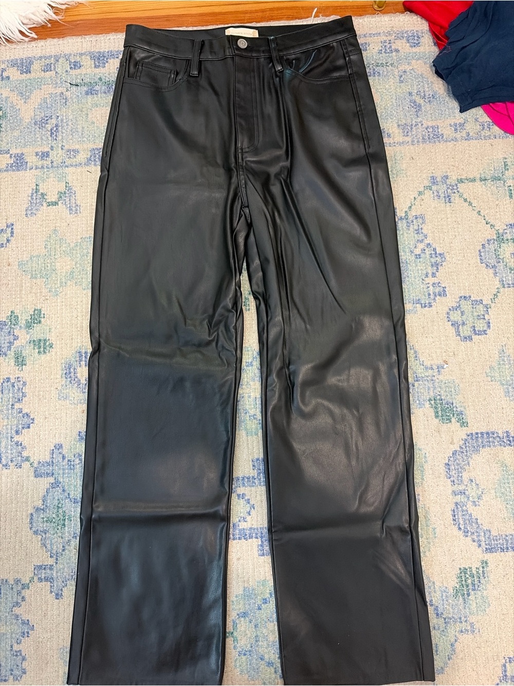 Altar'd State Men's Black Faux Leather Straight Pants